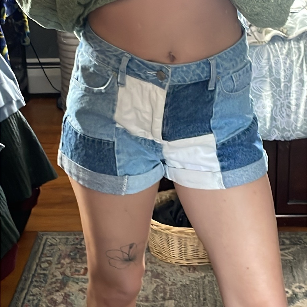 Pacsun patchwork jean shorts